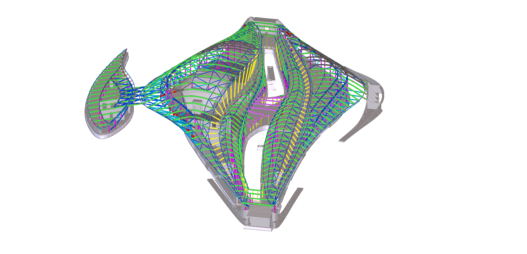 Visualisierung der Stahlelemente für Bee’ah Hauptsitz in Sharjah